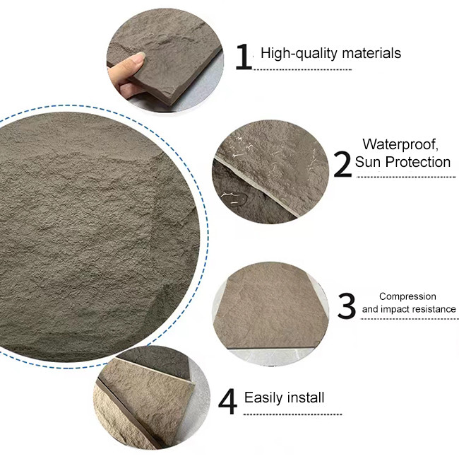 PU Faux Culture Artificial Polyurethane Indoor Outdoor 3D Wall Cladding Stone Panels