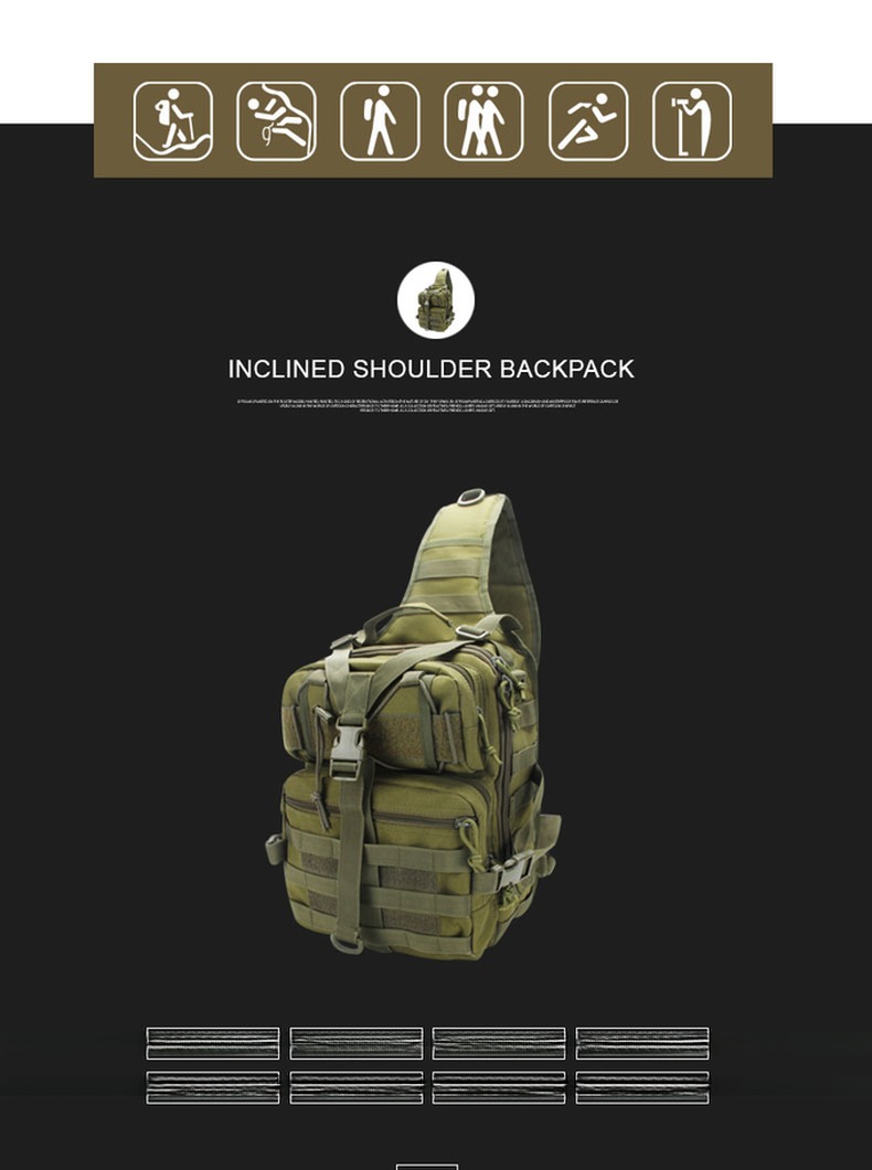 Multicolor Molle Shoulder Backpack With Design And Multi-Function For Outdoor Training