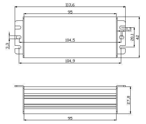 Low Ripple Waterproof Electronic Led Driver 20w 47-63 HZ CE Approved