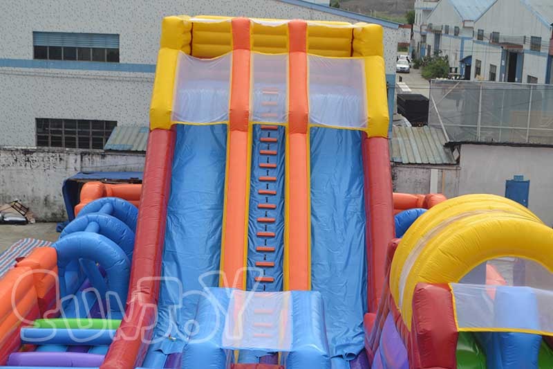 20M Giant Slides Fun City Obstacle Course Bouncer Inflatable Bouncy Castle Jump Inflatable