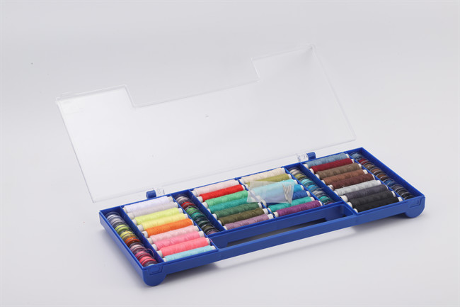 Sewing Thread Box Kit storage 64 Colors Polyester 32 PCS Sewing Thread Spools and 32 PCS Prewound Bobbins Color