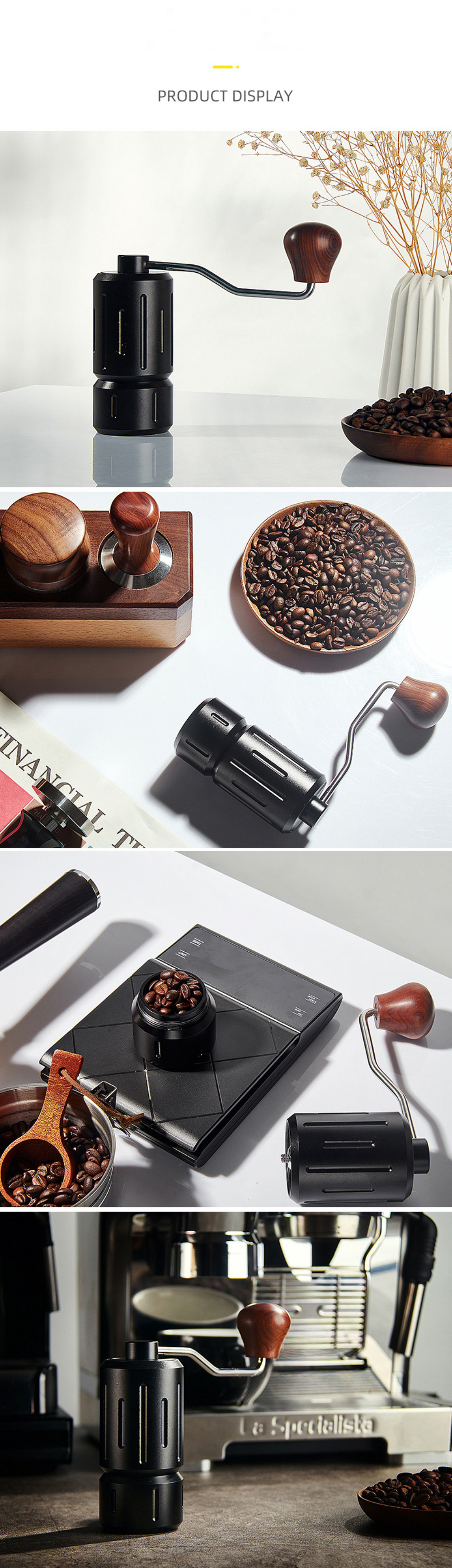Travel Manual Coffee Grinder with Adjustable Speed and 25g Capacity in Stainless Steel