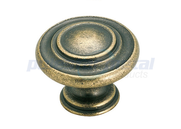Crystal Brushed Satin Nickel Zinc Alloy Ring Pull Cabinet Hardware With 1 3/8 Diameter