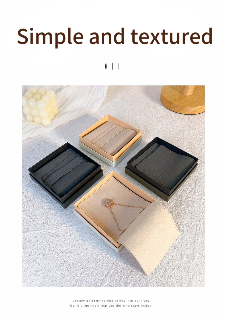 Jewelry bag Custom Set Logo Envelope Flap Elastic drawstring design felt suede bow Pouches