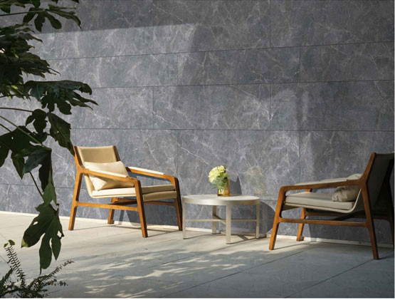 Scratch-Resistance matt Outside Gray Curtain Wall Tile 600x1200mm For Hotel