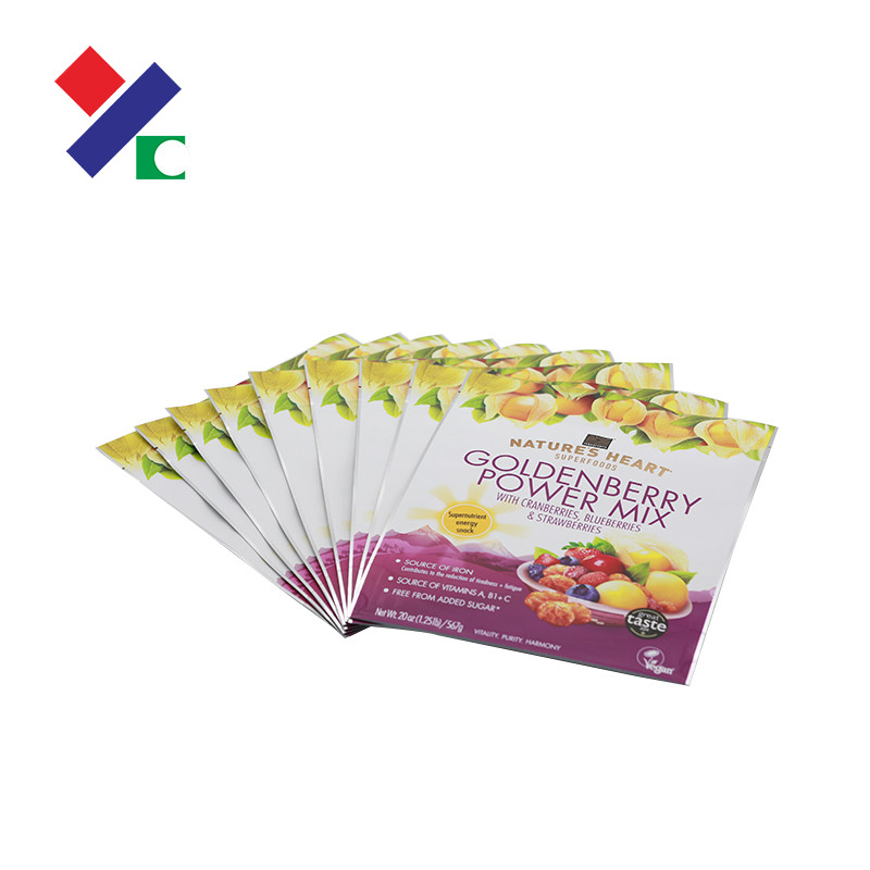 Durable 3 Side Seal Flat Pouch Printed Plastic Packaging Bags ISO 9001 Approved