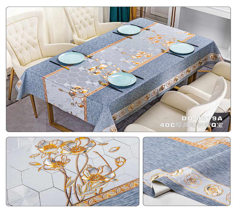 Waterproof Printed Pattern Pvc Table Cover Design for Home and Restaurant Easy to Clean