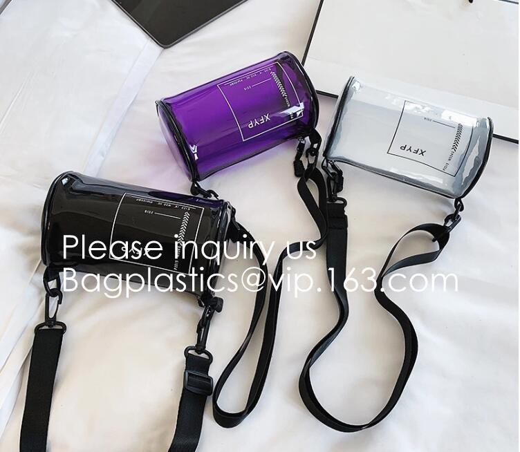 Clear Zipper Pouch with Strap Makeup Bag PVC Cosmetic Pouch,Printing Clear k Cosmetic PVC Pouch, bagease, bagplast