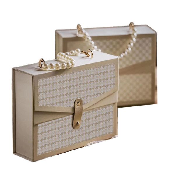 Recycled Houndstooth Festival Gift Boxes Double Door Pearl For Valentine's Day