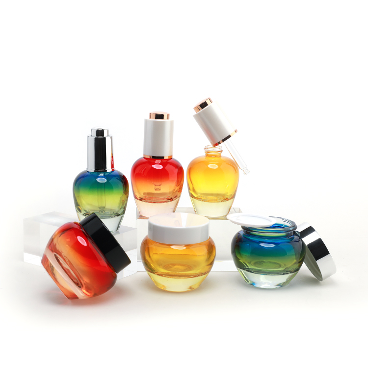 Unique Red Cherry Shape Cream Glass Jars 50g Cosmetics Empty Bottle