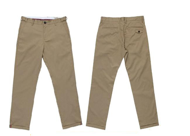 Durable Personalized Stretch Uniform Pants , Resin Buttons Mens Linen Trousers