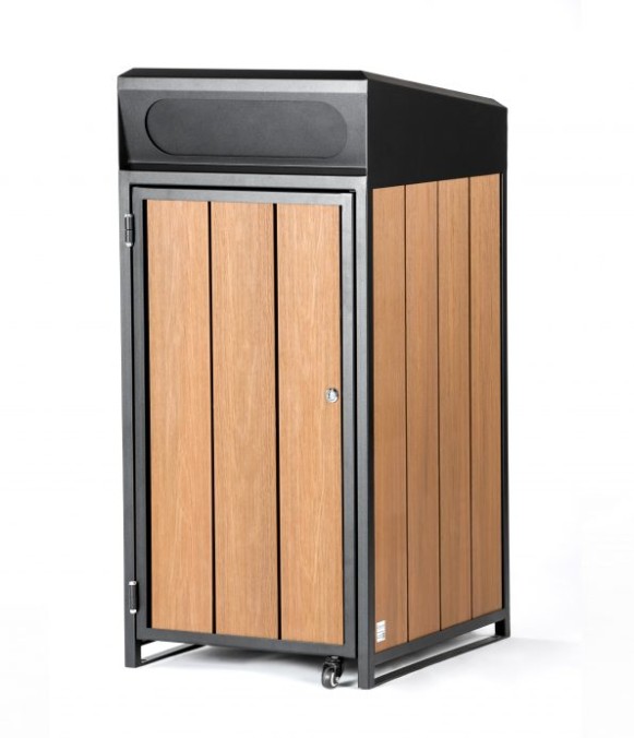 H1200MM 120L Large Outdoor Wooden Trash Can