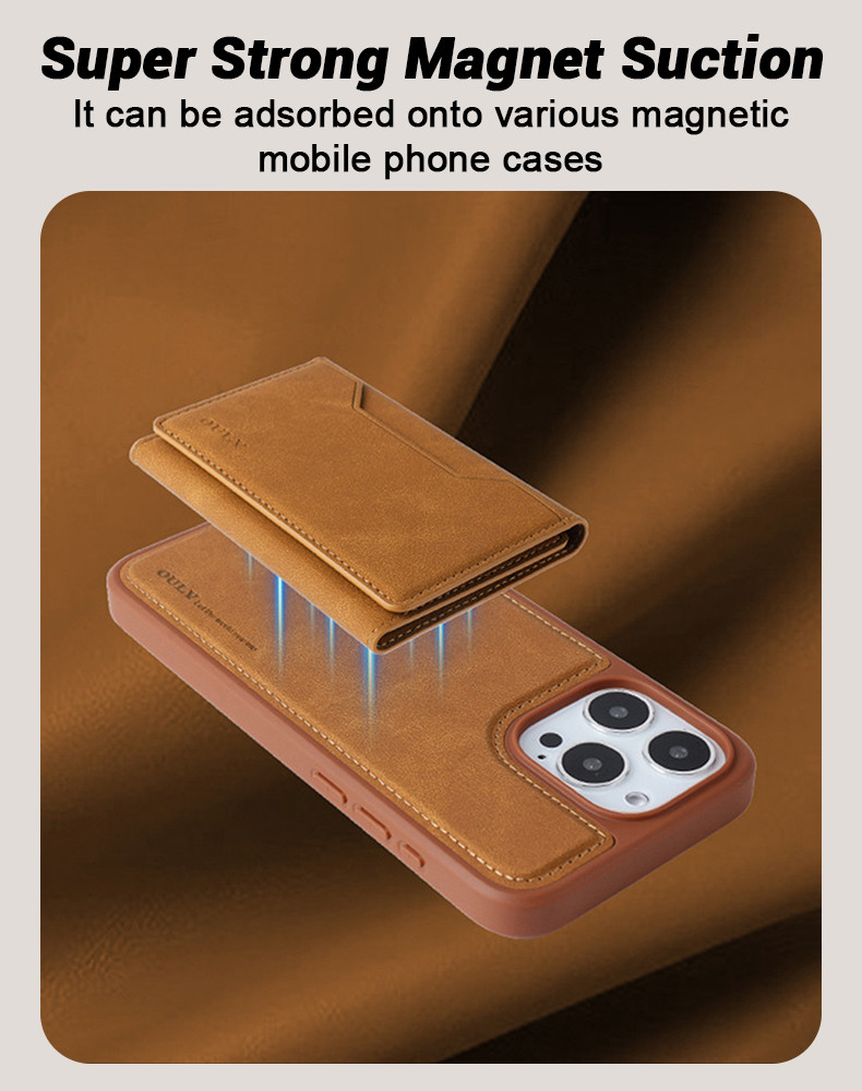 Custome Magsafe Leather Phone Wallet Shockproof For IPhone And Samsung