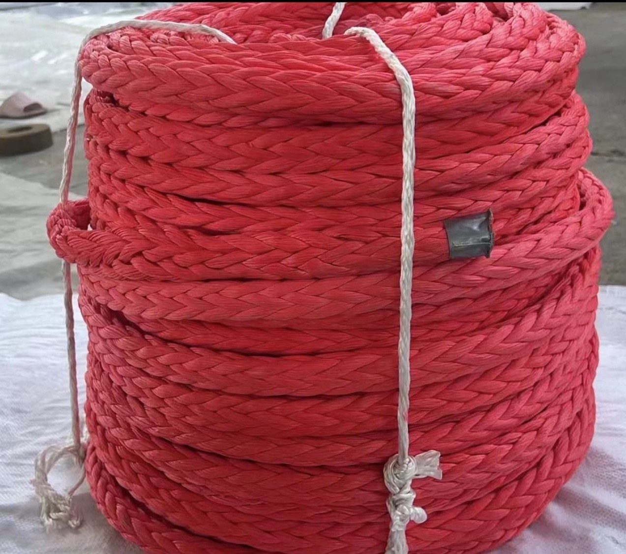 56mmx220m UHMWPE Braided Rope 12 Strand With Yellow Color ABS Approved