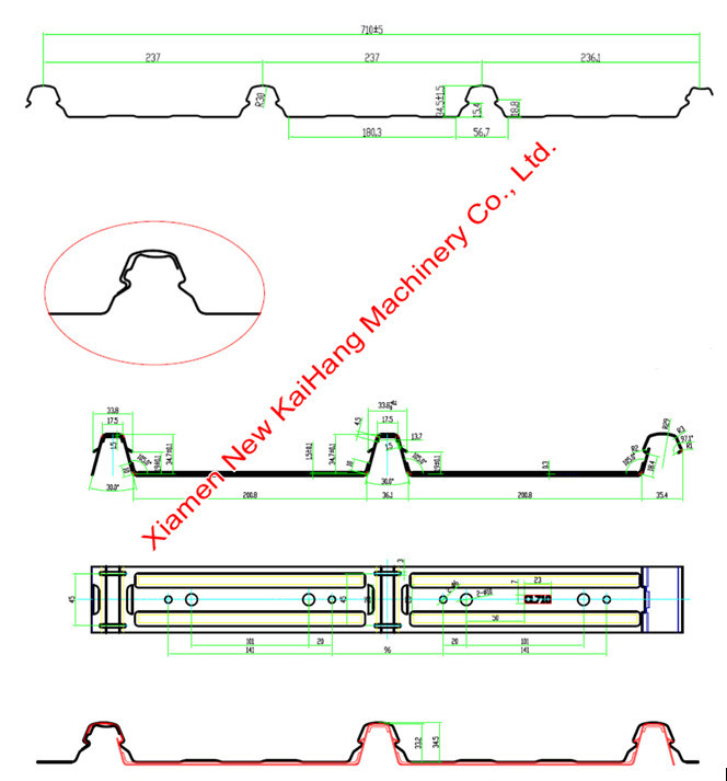 Clip Lock / Klip Lock Panel Roofing Sheet Roll Forming Machine With 75mm Shaft Diameter