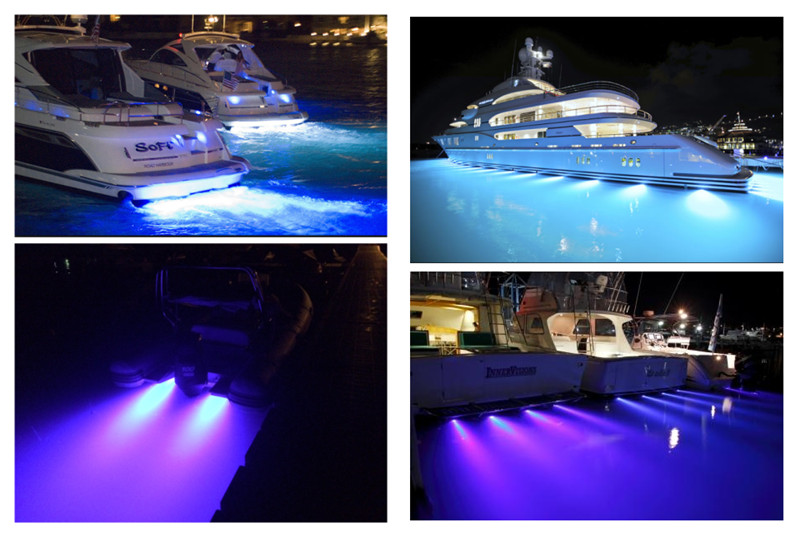 18w 12 Volt LED Marine Lights Pure White Led Boat Dock Lights