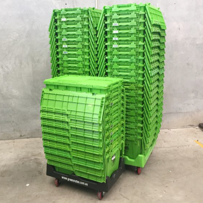High Strength Stacking And Nest Warehouse Logistic Turnover Round Trip Totes With Hinged Lid Round Trip Plastic Totes Attached Lid Container Nest