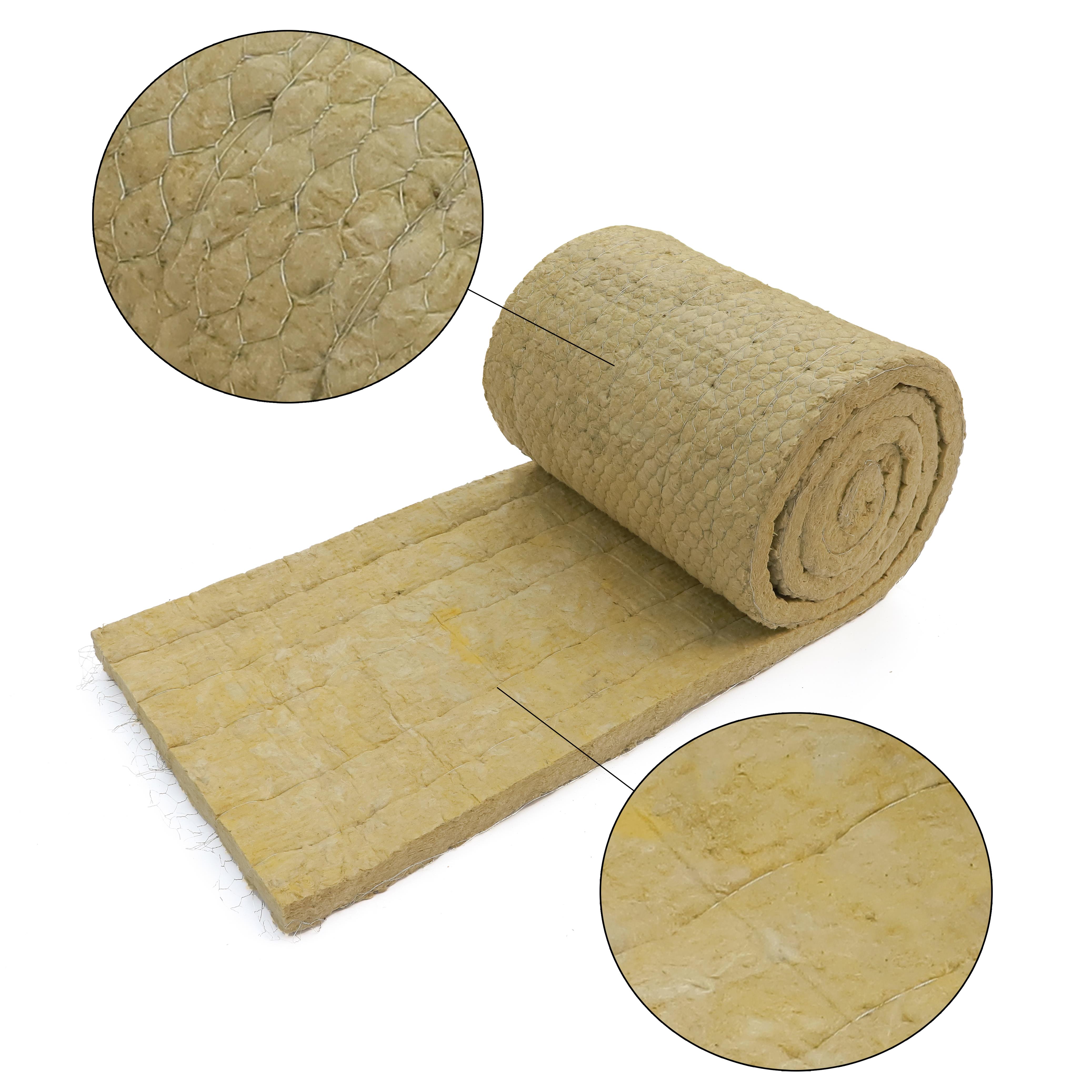50 mm Insulation Material Mineral Wool Blanket With Wire Steel
