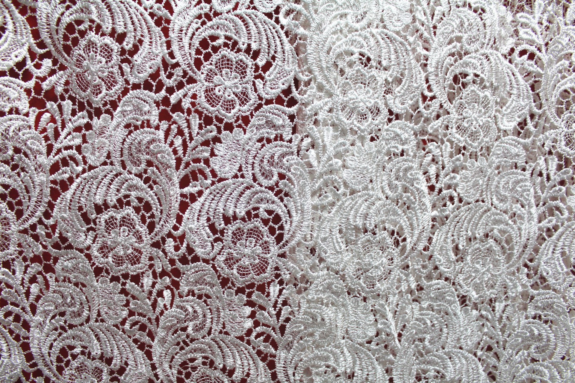 Garment Accessories Chemical Lace Fabric Water Soluble lace fabric in White Color