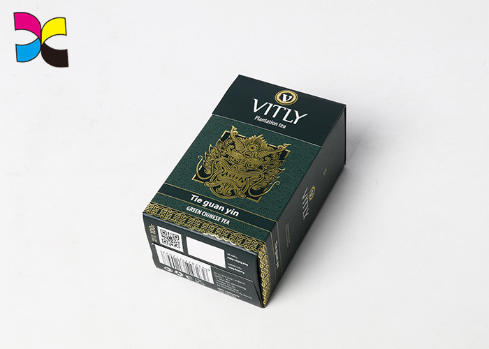Tea Delicate Custom Packaging Boxes Golden Foil Chinese Traditional Style Cigarette