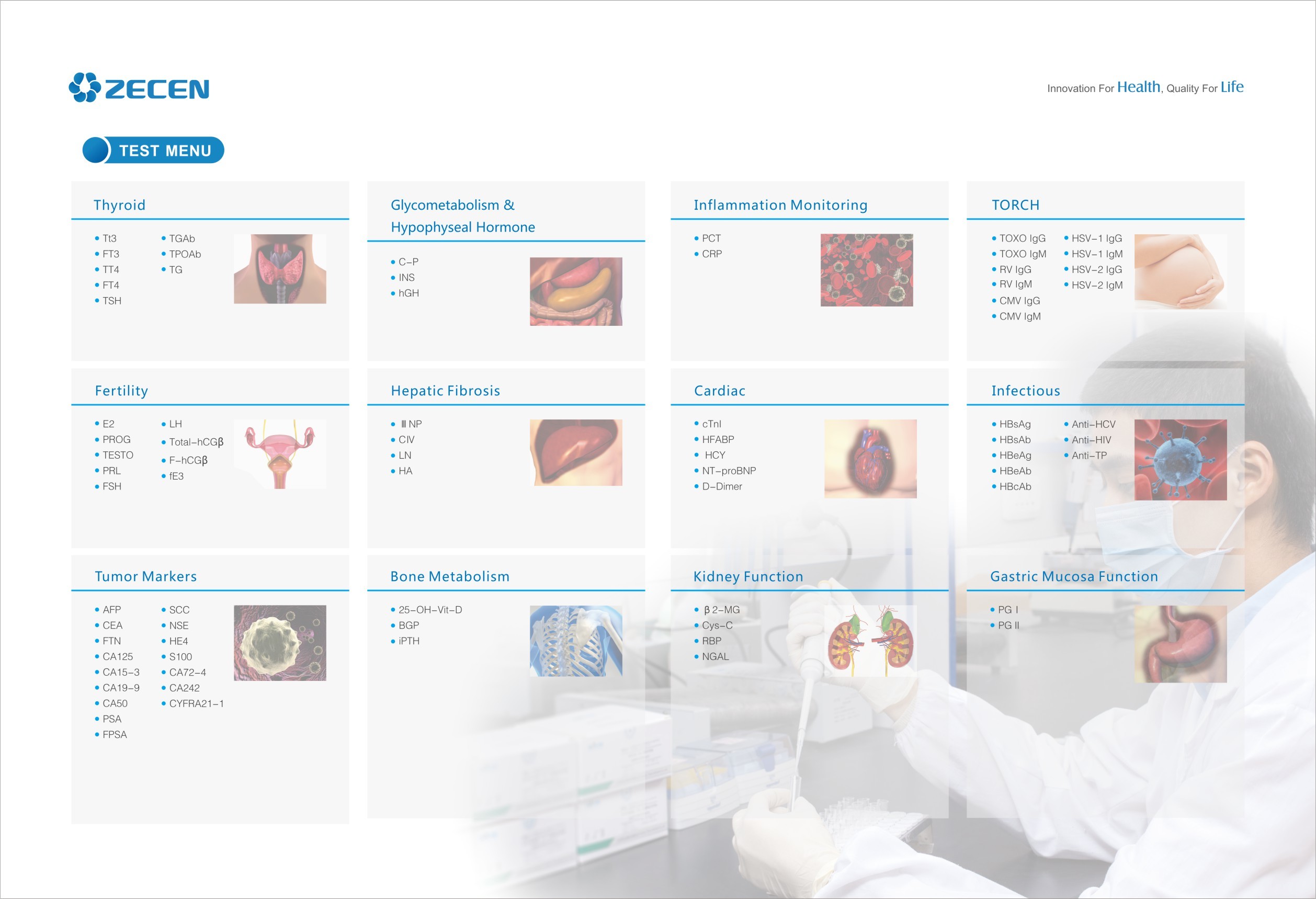 IVD closed system chemiluminescence Immunodiagnosis test kit HBsAg HBsAb HBeAg HBeAb HBcAb Anti-HCV Anti-HIV Anti-TP