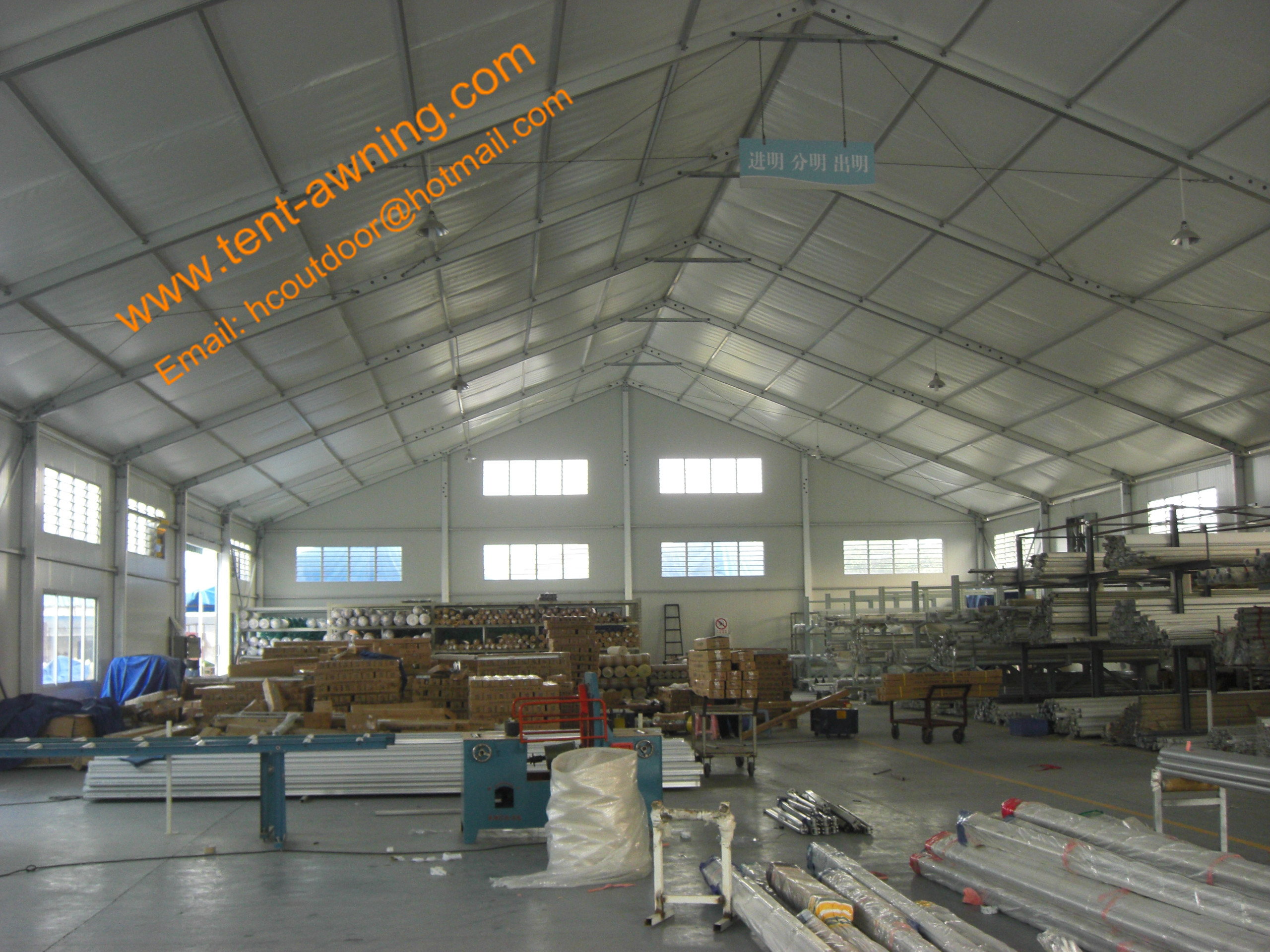 Temporary Outdoor Warehouse Tent, PVC Waterproof Aluminum Storage Tent