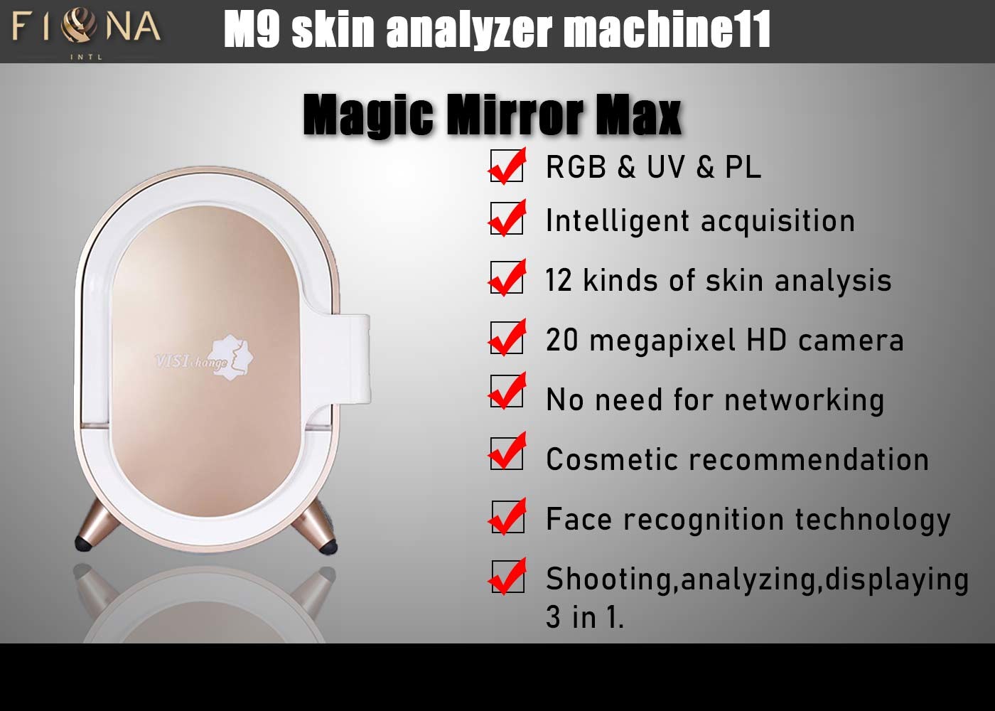 Smart RGB Magic Mirror Skin Analyzer Machine 3d Face Camera For Auto Skin Analysis