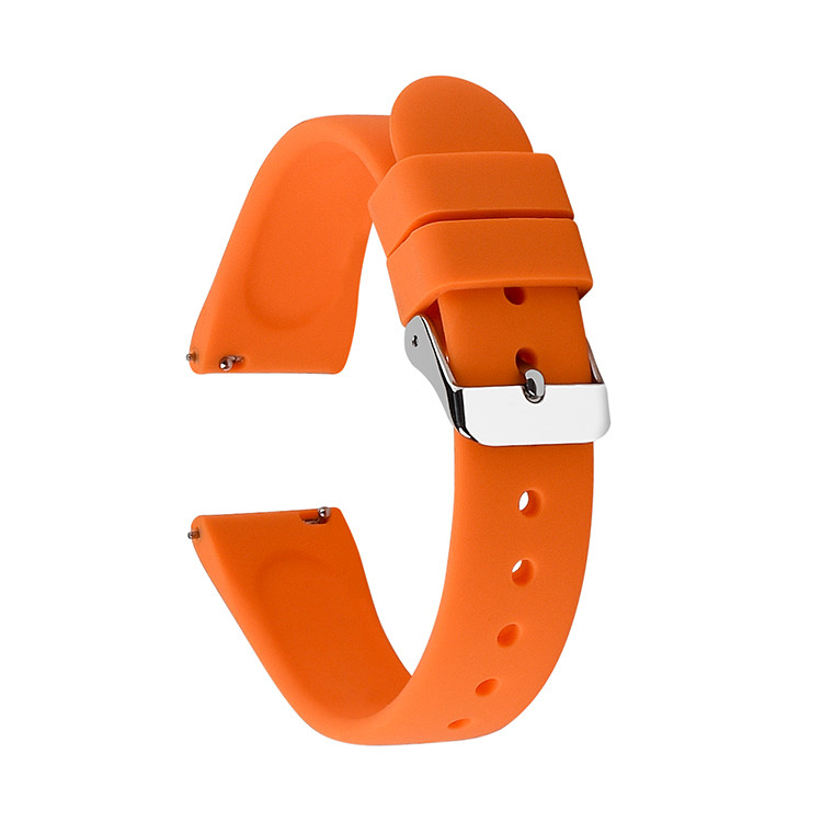 6 Colors Shiny Buckle Mens Rubber Watch Bands 18 20 22mm