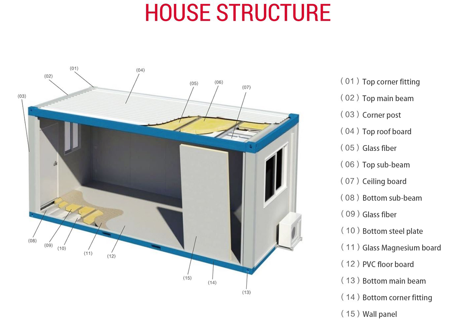 Detachable Prefabricated Container House with Toilet Customized Color OEM/ODM Support