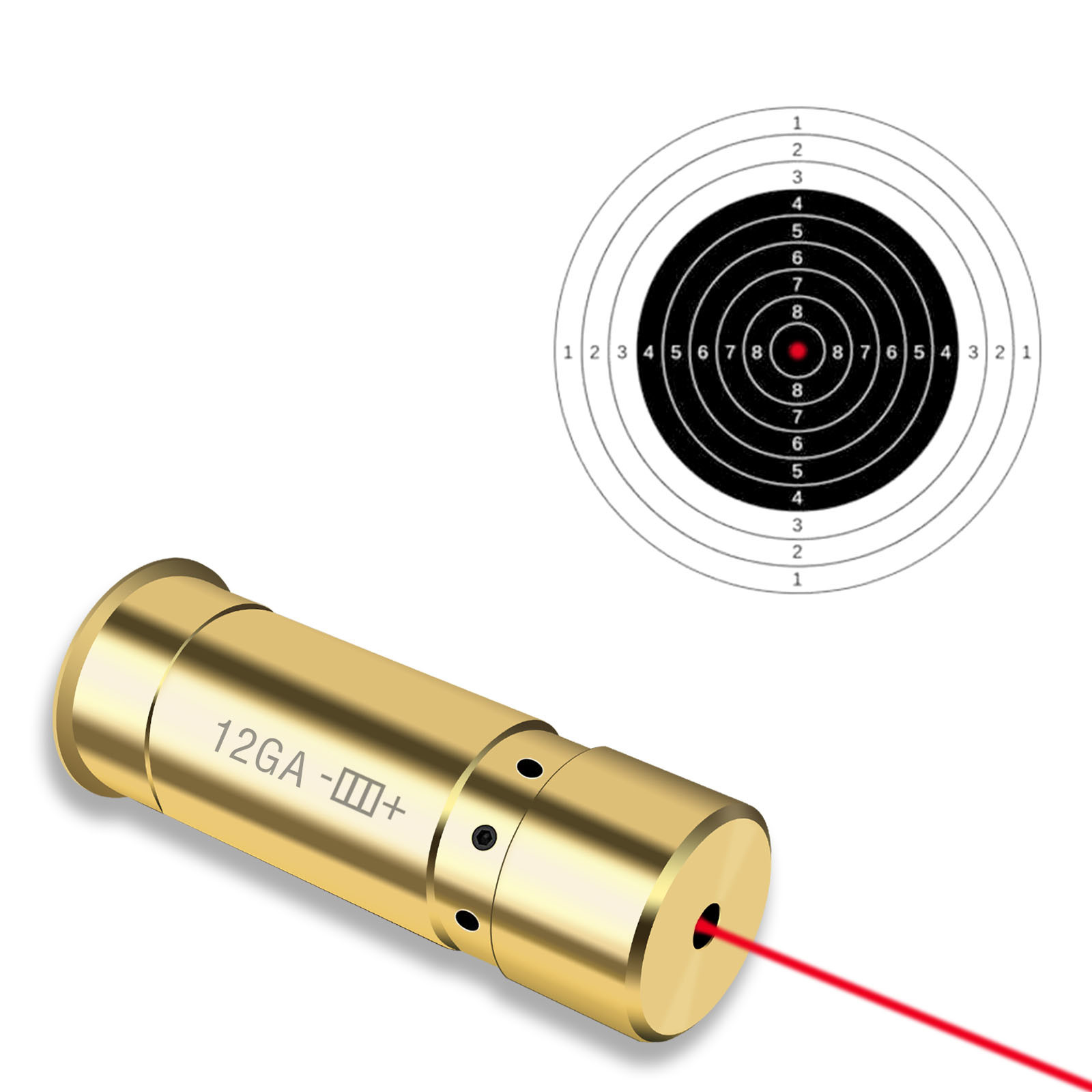 Durable 12GA Laser Boresighter 650nm Hunting Red Dot Bore Sight