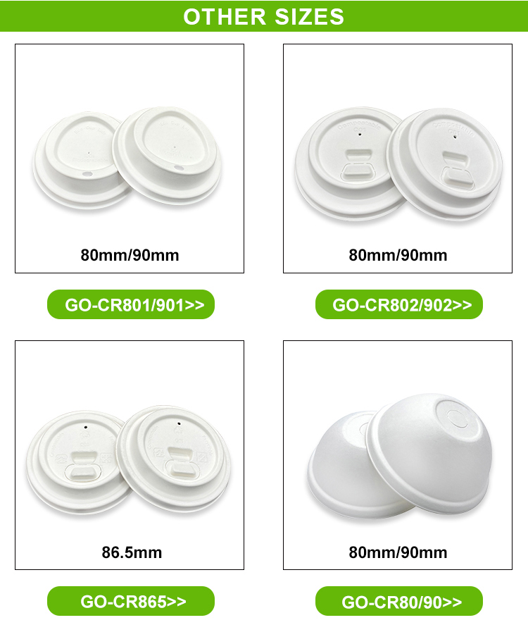 100% Biodegradable Capsul Cups Cover Bubble Recyclable Disposable Bagasse Cups Lids For Coffee Cup