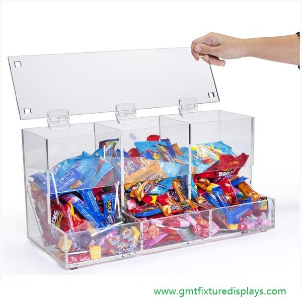 Acrylic Candy Box Candy Bin Candy Display Bulk Candy Display Case for Retail Store or Supermarket