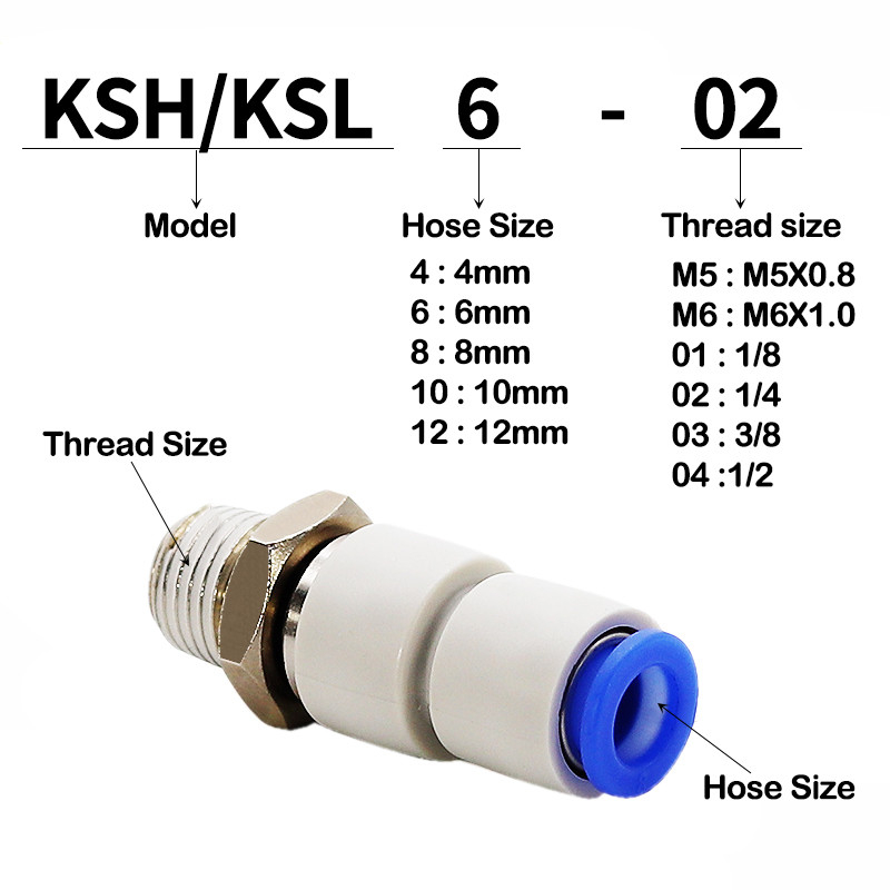 KSL KSH Right Angle Elbow High Speed Pneumatic Rotary Union 4mm To 12mm