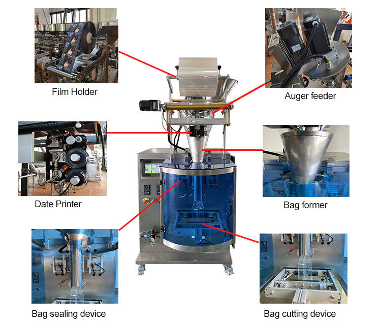 2KW Powder Pouch Packing Machine ISO9001 240mm Mushroom Extract