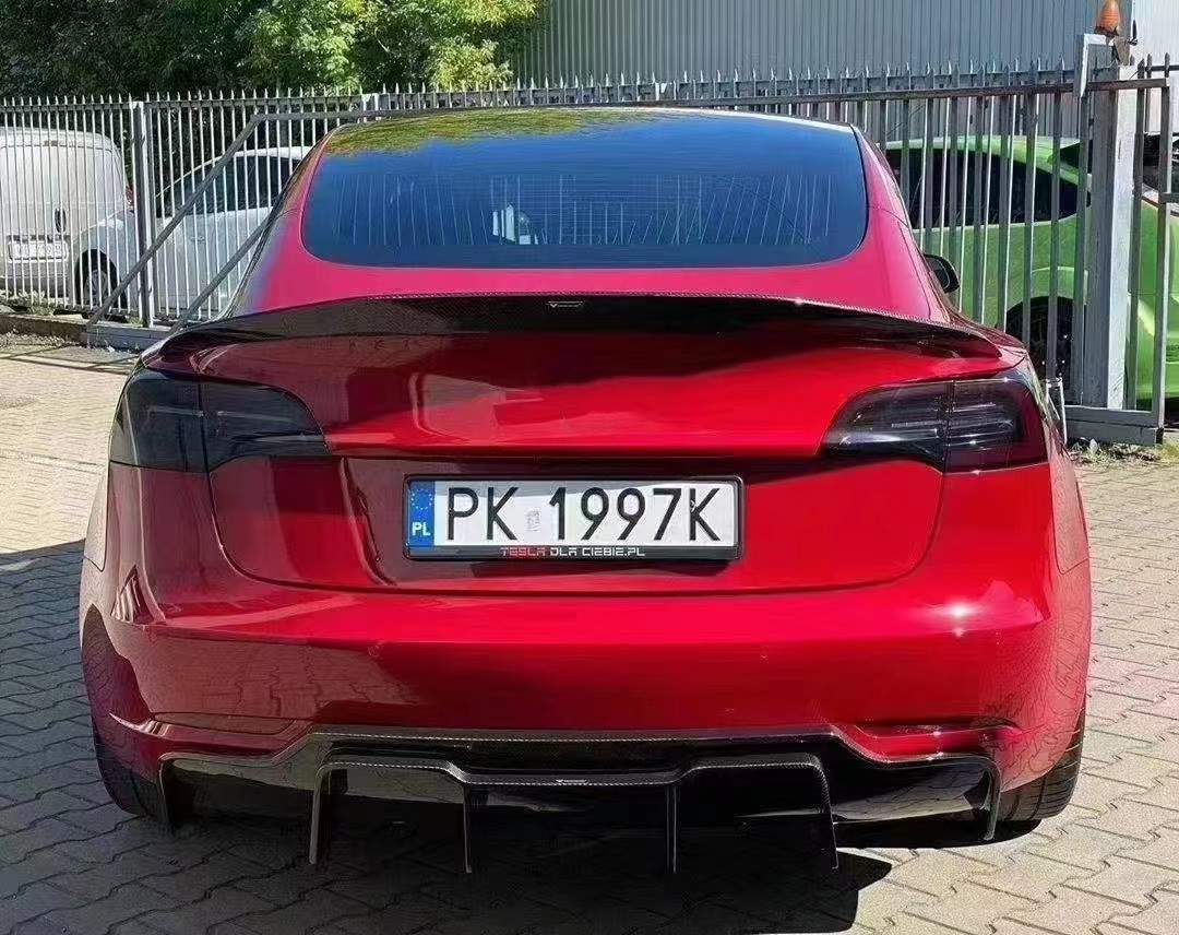 2017 - 2019 MODEL 3 Body Kit Tesla Front Shovel Rear Diffuser Spoiler 180mm