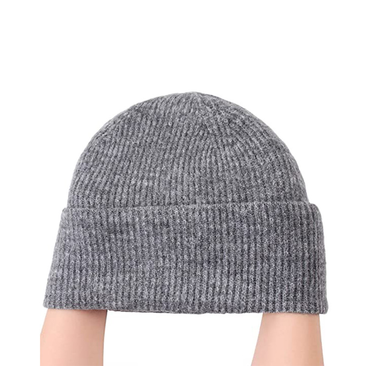 Unisex Wool Acrylic Soft Knit Beanie Cap Customize Pattern