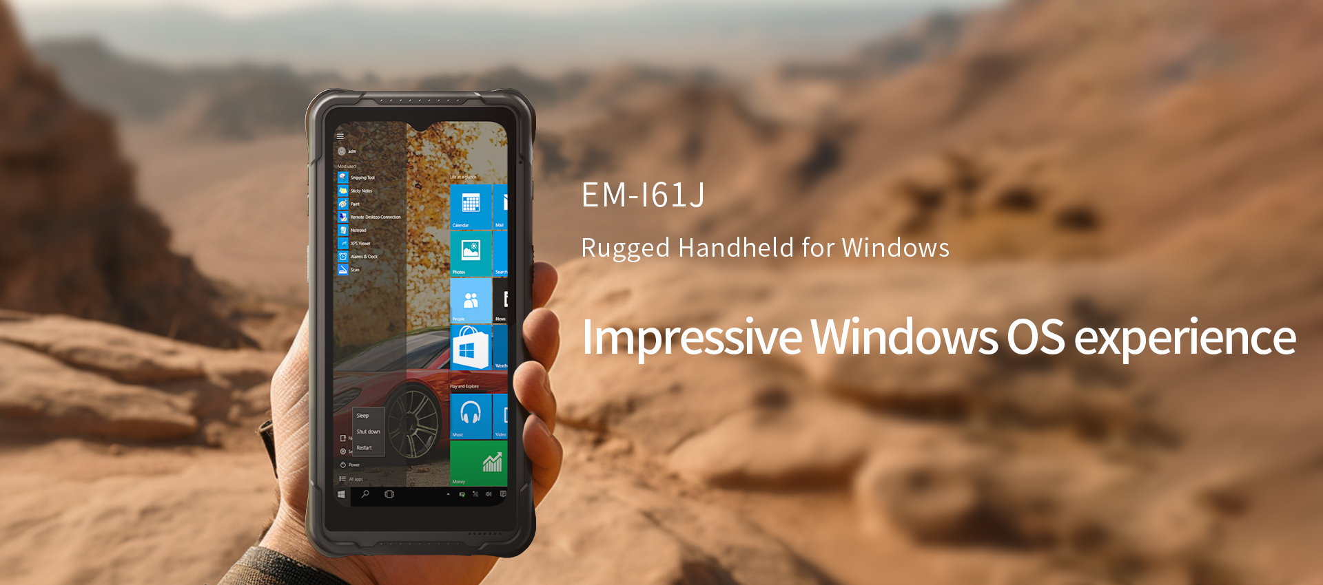 EM-I61J 6.5 Inch Intel JASPER LAKE N5100 Waterproof Handheld PDA with Barcode Scanner and NFC