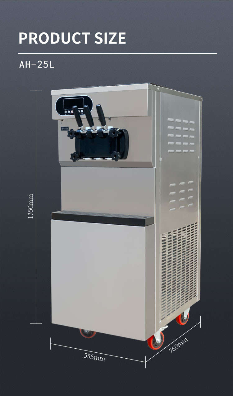 36l Tabletop Commercial Soft Serve Ice Cream Machine 3 Flavor Ice Cream Cone Maker