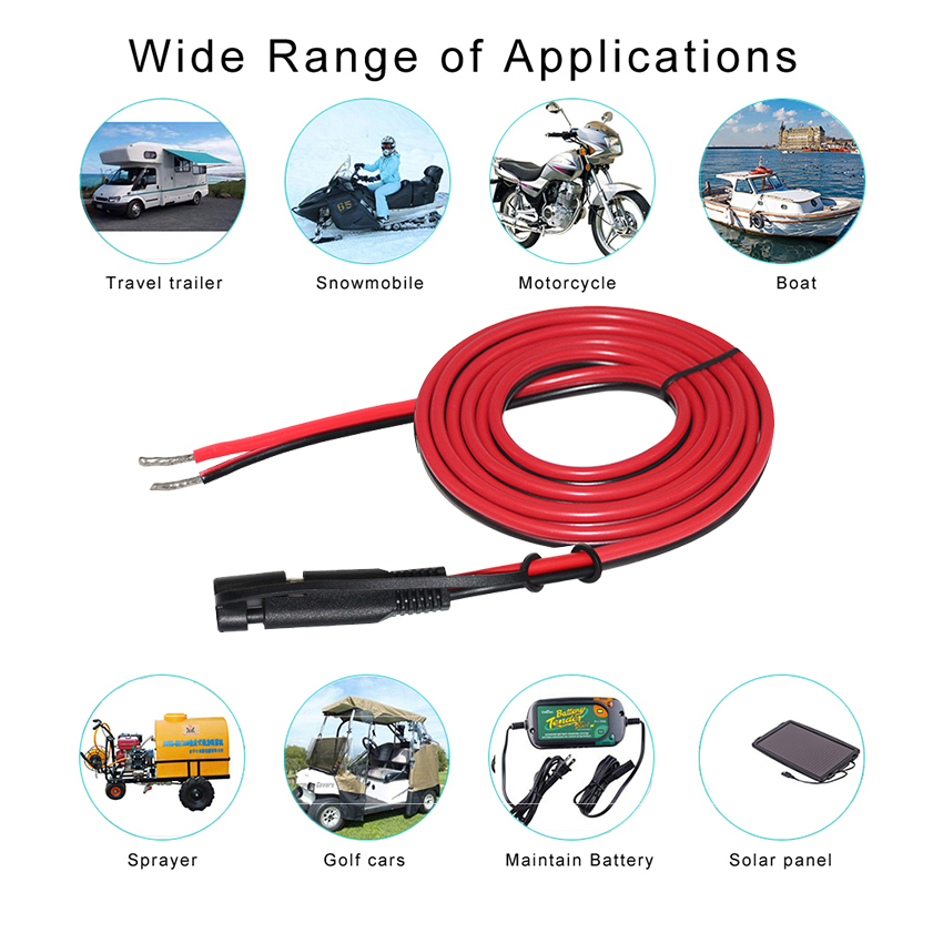 STP-2 18/16AWG SAE To Tinned Stripped Solar Power Cable 12V