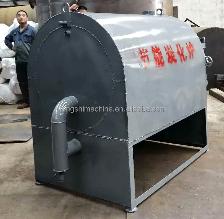 Horizontal Wood Log Carbonization Stove , Bamboo Charcoal Carbonizer Furnace Oven
