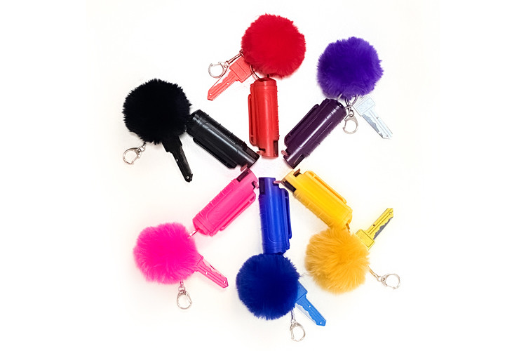 black Anti Riot 20ml Key Chain Pepper Spray Plastic Shell For Women