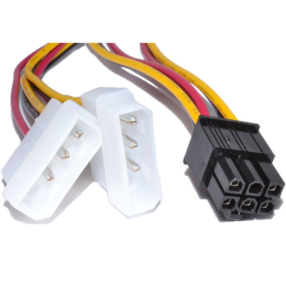 4-Pin ATX Molex Male To 6-Pin Female PCI Express PCIe Power Adapter Cable