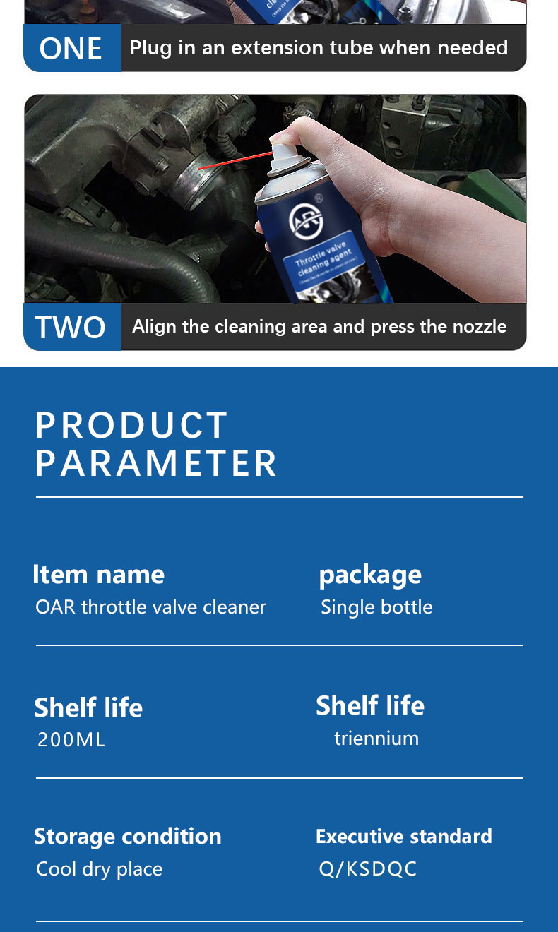 Remove Sludge and Clean Carbon with OAR Throttle Valve Cleaner Three Year Shelf Life