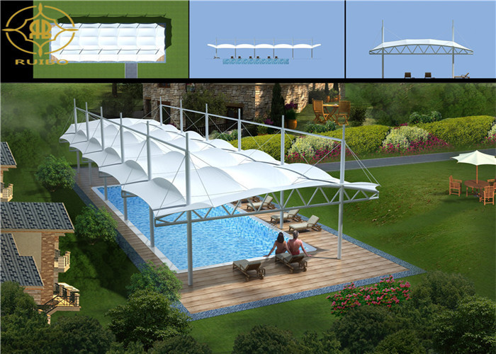 Heat Resistant Tensile Membrane Structure Rectangular Pagoda Marquee Steel Frame