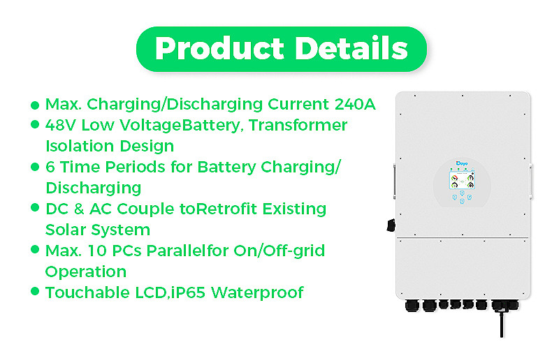 Deye 12kw High Voltage Hybrid Inverter SUN-12K-SG04LP3-EU Off On Grid