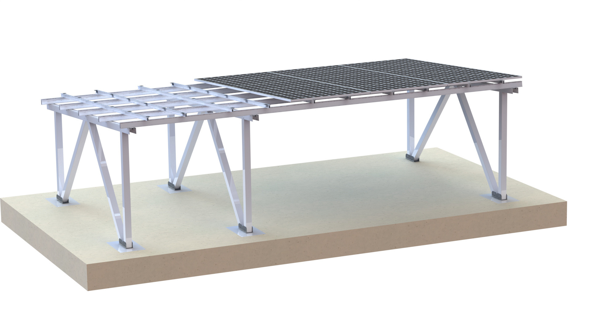 60m/S 1.5KN/M2 Solar Panel Carport Landscape Photovoltaic System
