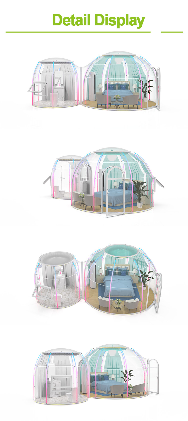 Eco Friendly Bubble Igloo Tent Recyclable 350kg Personal Bubble Tent