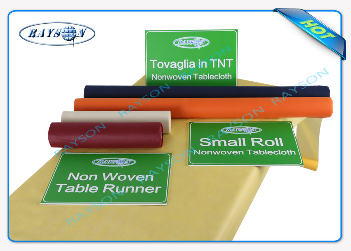 Pre Cut Pp Non Woven Tablecloth 50gram Rolled Packed By Heat Shrink Film