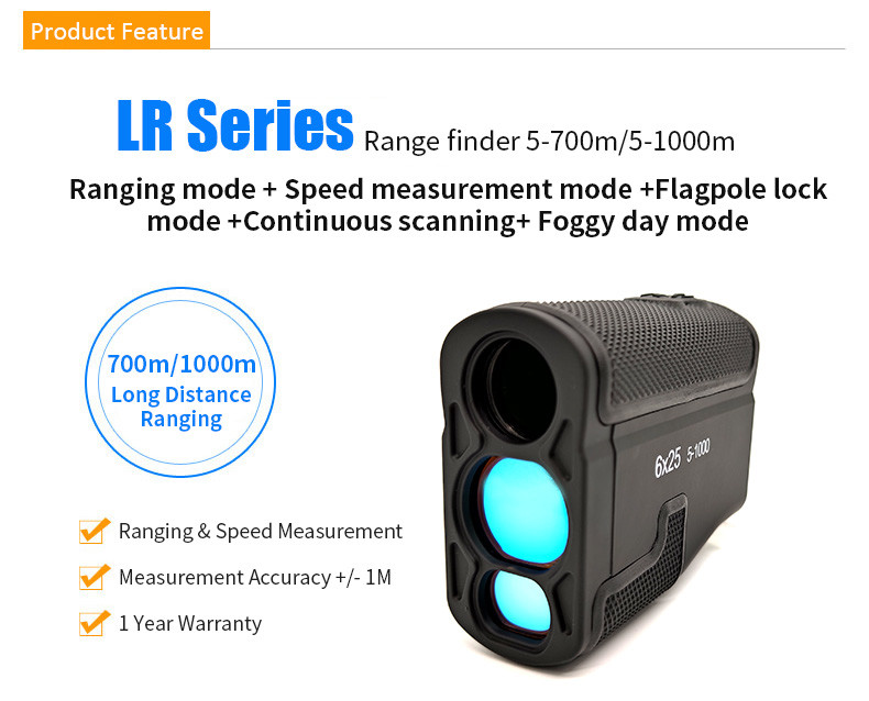 6x25 1000m Golf Distance Laser Rangefinder For Shooting