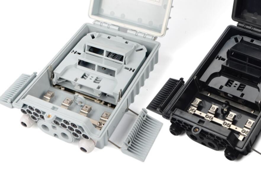 Joint Box Fiber Optic Outdoor Wall Ftth 2 Inlet+Mid-Span Port ,16 Outlet For Drop Cables